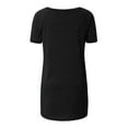 thumbnail image 3 of asdoklhq Womens Plus Size Clearance $5,Women Plus Size Print V Neck Short Sleeved Long T-shirt Blouse, 3 of 5