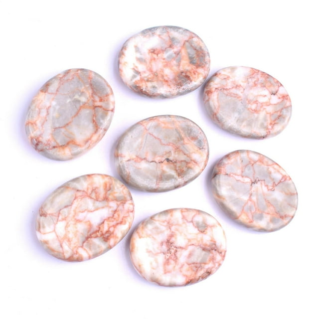 Hbdhejl Pierre de Pouce en Quartz Rose Non Compressée 35X45X10Mm Pierre de Relaxation Pierre de Massage