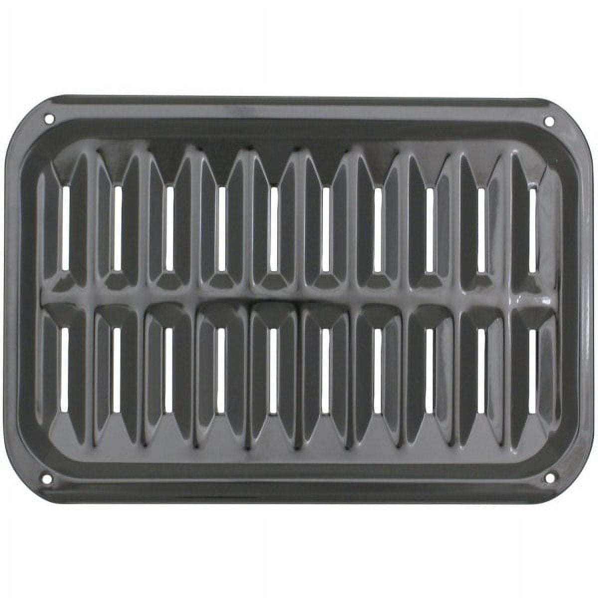 Range Kleen Broiler Pans for Ovens - Bp102x 2 PC Black Porcelain Coated Steel Oven Broiler Pan with Rack 16 x 12.5 x 1.6 Inches (Black)