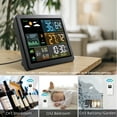 thumbnail image 3 of Tignapoo Color Display Weather Station with RF Sensor, Dual Alarm, 12-Hour Forecast, Sunrise/Sunset Times, Moon Phase, Tide Info, Adaptive Backlight, Min/Max Temp & Humidity Records, Frost Alert,, 3 of 6