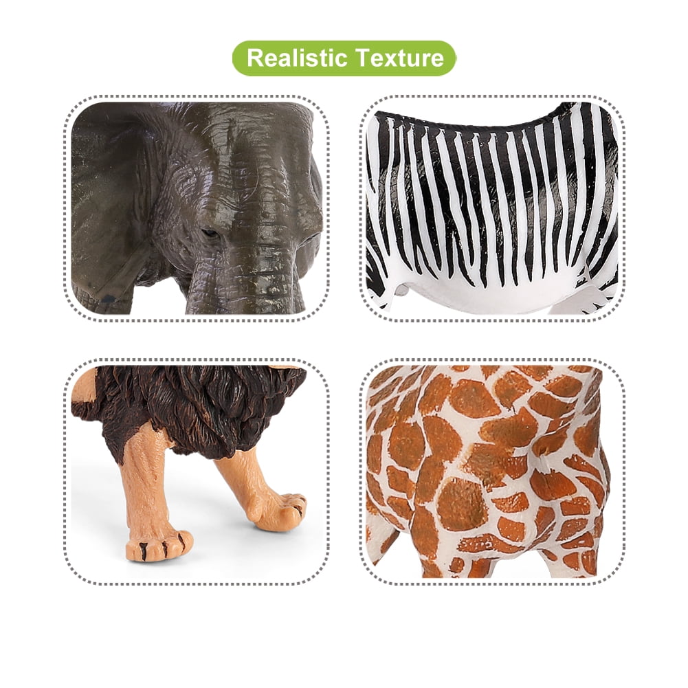 Volnau Safari Animal Figurines Toys 13PCS Africa Figures Preschool Education Lion Jungle Forest King