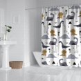 thumbnail image 2 of Gray Brown Dinosaurs Palms Pattern Shower Curtain 84"x72" ,Bathroom Decorative Shower Curtains Set with 12 Hooks,Modern Waterproof Washable Shower Curtain, 2 of 6