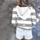 thumbnail image 4 of ICHUANYI Clearance Women's Hooded Print Long-sleeved Sweatshirt Casual Blouse Pullover Tops(Gray, S) ICHUANYI WER2023080810636, 4 of 6