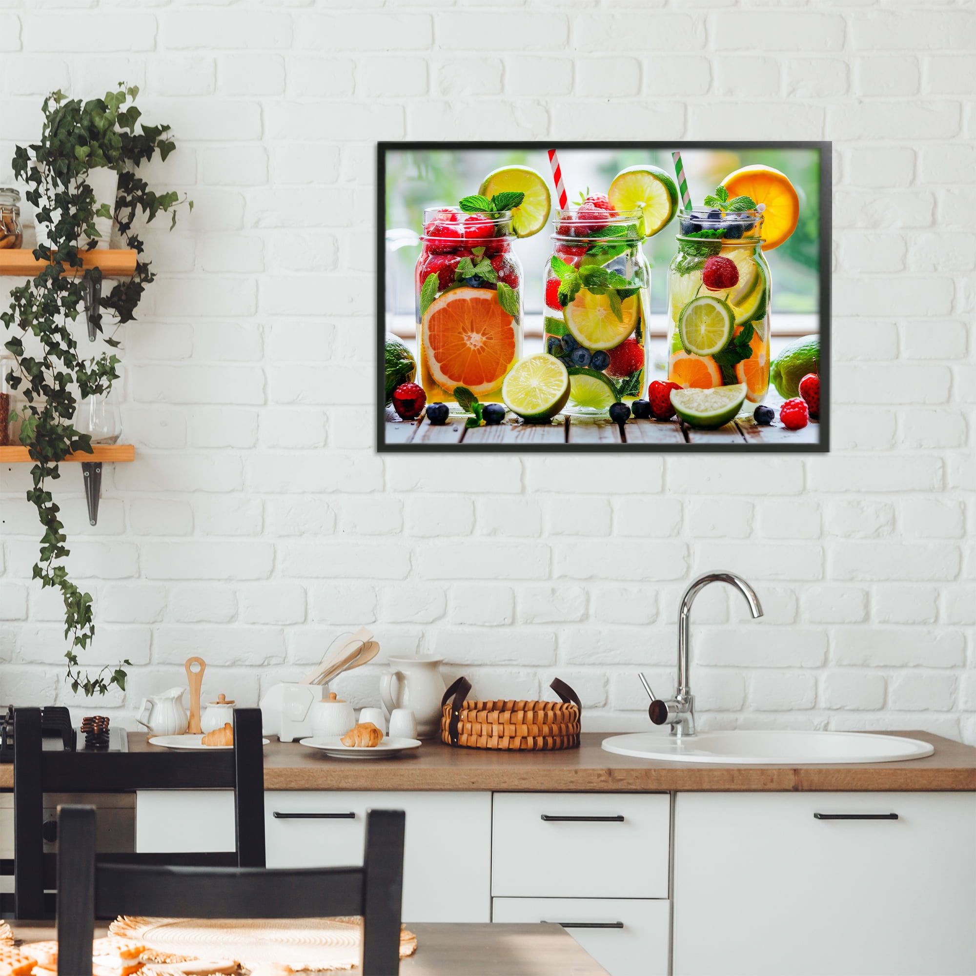 Stupell Industries Vibrant Citrus & Berry Infusion Black Framed Giclee Art, design by Lazar Studio