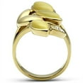 thumbnail image 3 of Luxe Jewelry Designs Women's Gold Ion Plated Ring with Synthetic Citrine Yellow Cat Eye Stones -, 3 of 4
