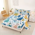 thumbnail image 2 of Erosebridal Cute Cat Animal Queen Sheet Sets for Kids, Flower Leaf Plant Bed Set, 4pcs, 2 of 5