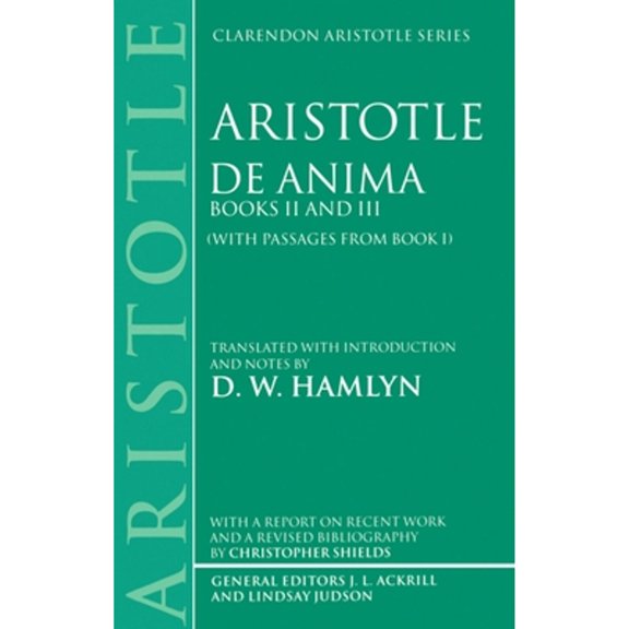 Pre-Owned de Anima: Books II and III (with Passages from Book I) (Paperback) 0198240856 9780198240853