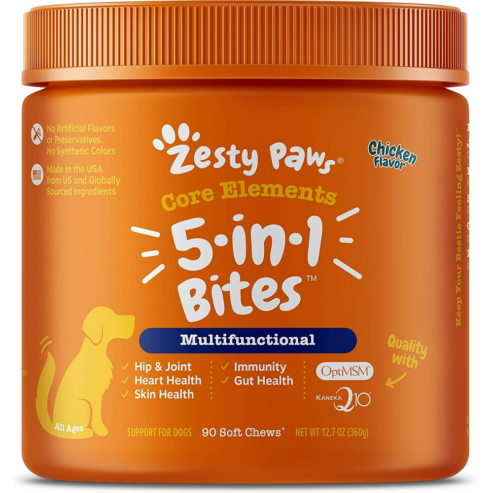 Zesty Paws 8-in-1 Multifunctional Chicken Flavored Dog Supplement, 90 ...