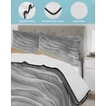 thumbnail image 4 of Quilts Twin-XL Size Bedding Set, Grey Ombre Coastal Lightweight Quilted Comforter, Summer Nautical Beach Ocean Seaside Soft Reversible Bedspread Coverlet with Pillow Covers for All Season, 68" x 98", 4 of 7