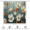 thumbnail image 2 of Faty-T Vintage Floral Print Aqua Blue And Orange Flowers Shower Curtain Sets with Rugs 4 Piece Shower Curtain And Rugs Shower Curtain Set Vivid Spring Floral Waterproof Shower Curtain, 2 of 14