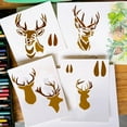 thumbnail image 4 of Deer Head Painting Stencil 11.8x11.8 inch Deer Horn Plastic Stencil Reusable Elk Pattern Drawing Template Animal Theme Craft Stencil for Painting on Wall Furniture DIY Home Decor, 4 of 7
