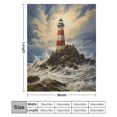thumbnail image 2 of Lighthouse Sunrise Coast Scenery Pale Blue Tan Soft Print Blanket Throw Blankets Warm Cozy Lightweight Couch Blanket Stuff Gifts for Women Girls Kids Mom Teens Boys, 2 of 8