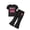 Black, variant on Karoyedx Little Girls Summer Clothes Girls 2 Piece Outfits Short Sleeve Crewneck Tops and Wide Leg Pants with Pockets Clothing Sets Purple Size,7-8 Years