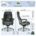 thumbnail image 3 of Serta Lautner Executive Office Chair, SmartLayers™ and ComfortCoils® Technology, Adjustable Lumbar, Black Bonded Leather and Gray Mesh, 3 of 15