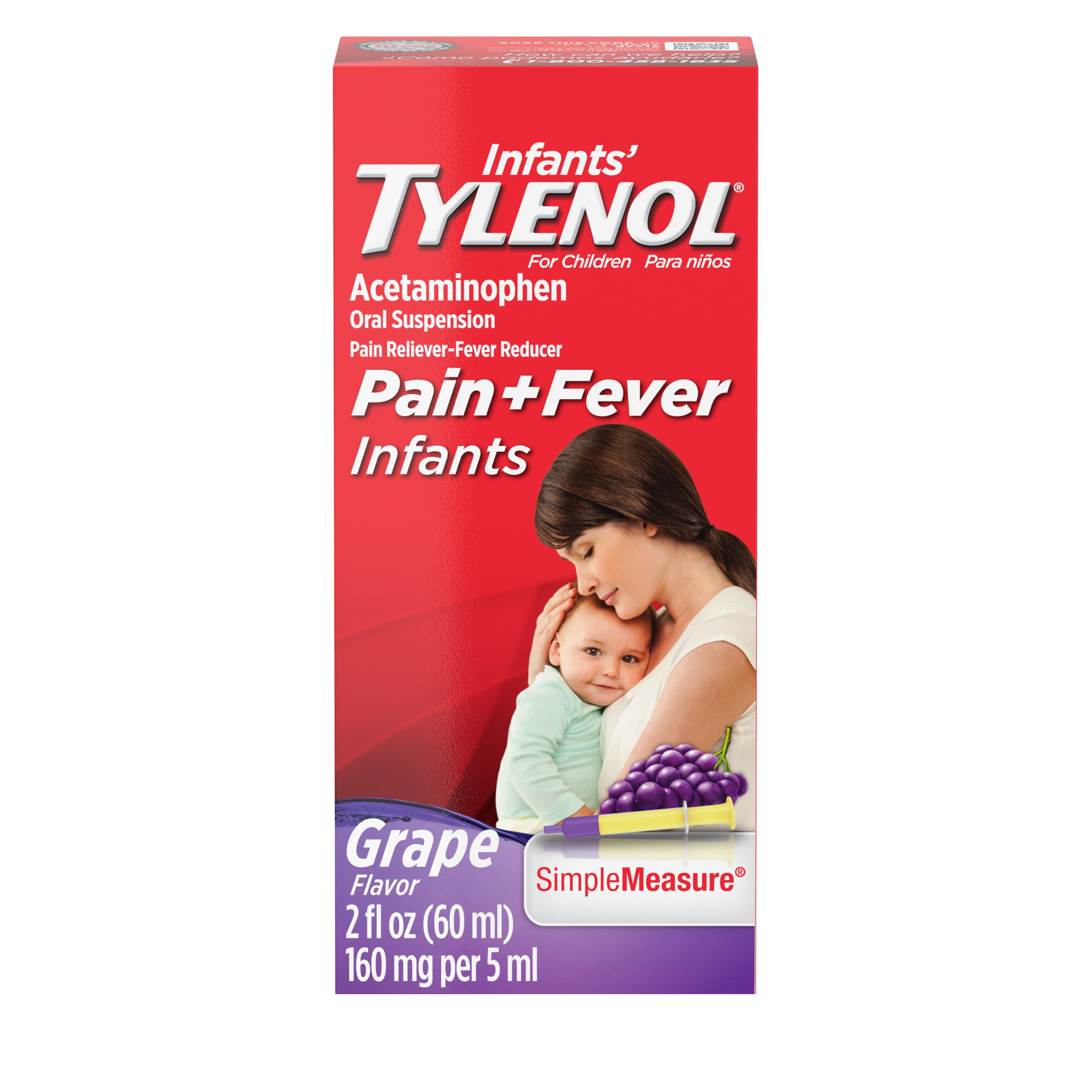 Infants' Tylenol Acetaminophen Liquid Medicine, Grape, 2 fl. oz
