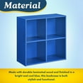 thumbnail image 6 of Kings Brand Furniture - 4 Cube Storage Organizer Book Shelf, Toy Storage Organizer for Playroom, Bedroom, Nursery School, Blue, 6 of 8