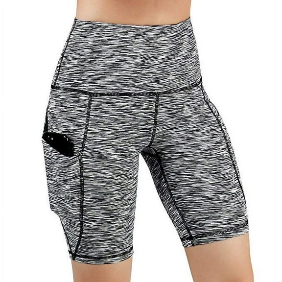 UTTOASFAY Woman Pants Women High Waist Out Pocket Yoga Pants Short Running Athletic Yoga Shorts Pants Gray XXL