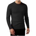 thumbnail image 2 of Smsaxvxz Men's Knit Sweater Slim Fit Crew Neck Long Sleeve Lightweight Pullover Tops Casual Fall Winter Clothing 2026 Black 2XL, 2 of 6