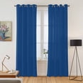 thumbnail image 2 of Pure Navy Blue Kitchen Curtains 96 Inch Length, Simple Solid Color Grommet Top Bedroom Living Room Curtains, Light Filtering Cafe Curtain Drapes 2 Panels Set 104''x96'', 2 of 9