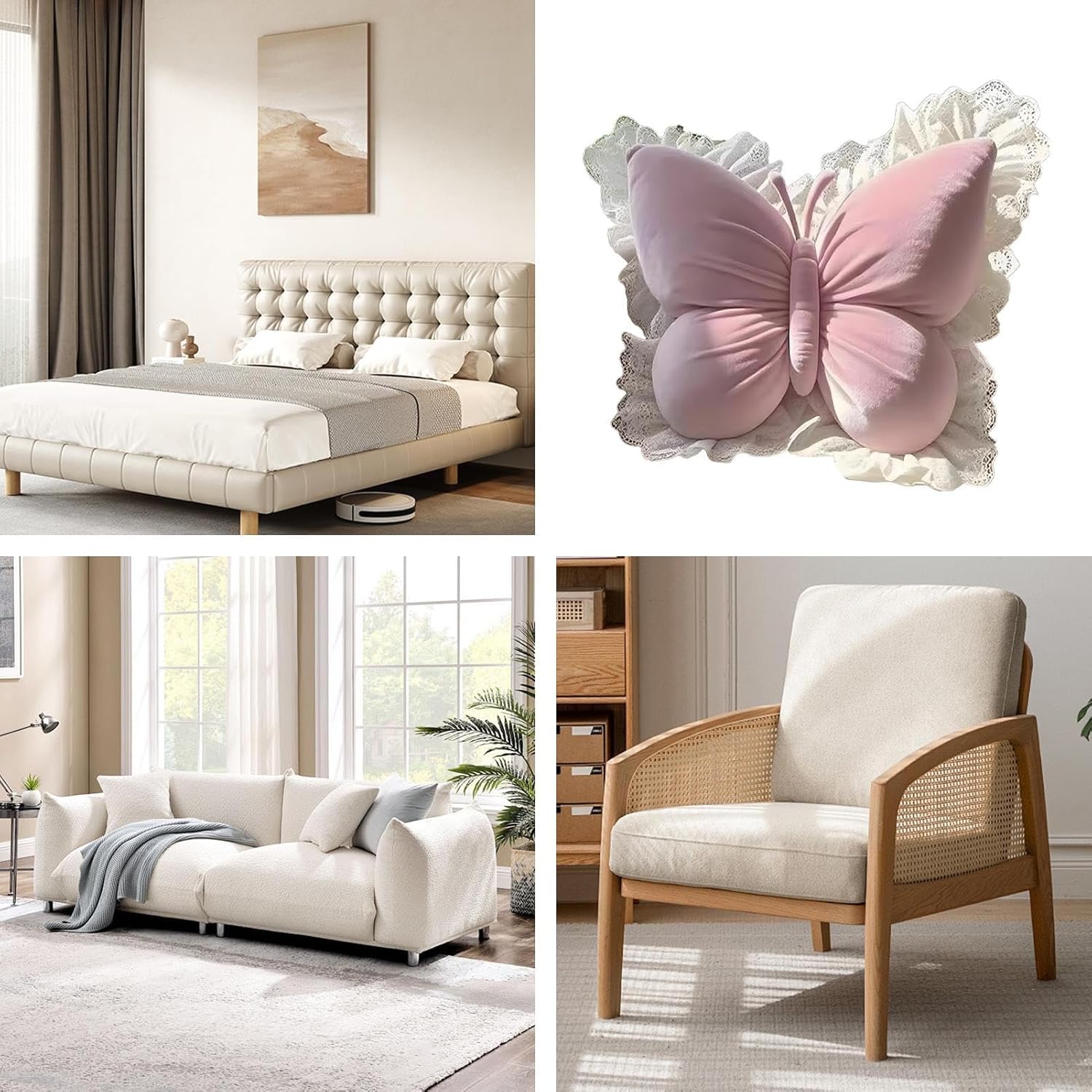 Butterfly Pillow - Butterfly Shaped Throw Pillow, Butterflies Stuffed Seat Cushion | Butterflies Throw Pillows for Baby Birthday Christmas Stocking Stuffers Sofa Bed Couch Desk Girls Kids Adults