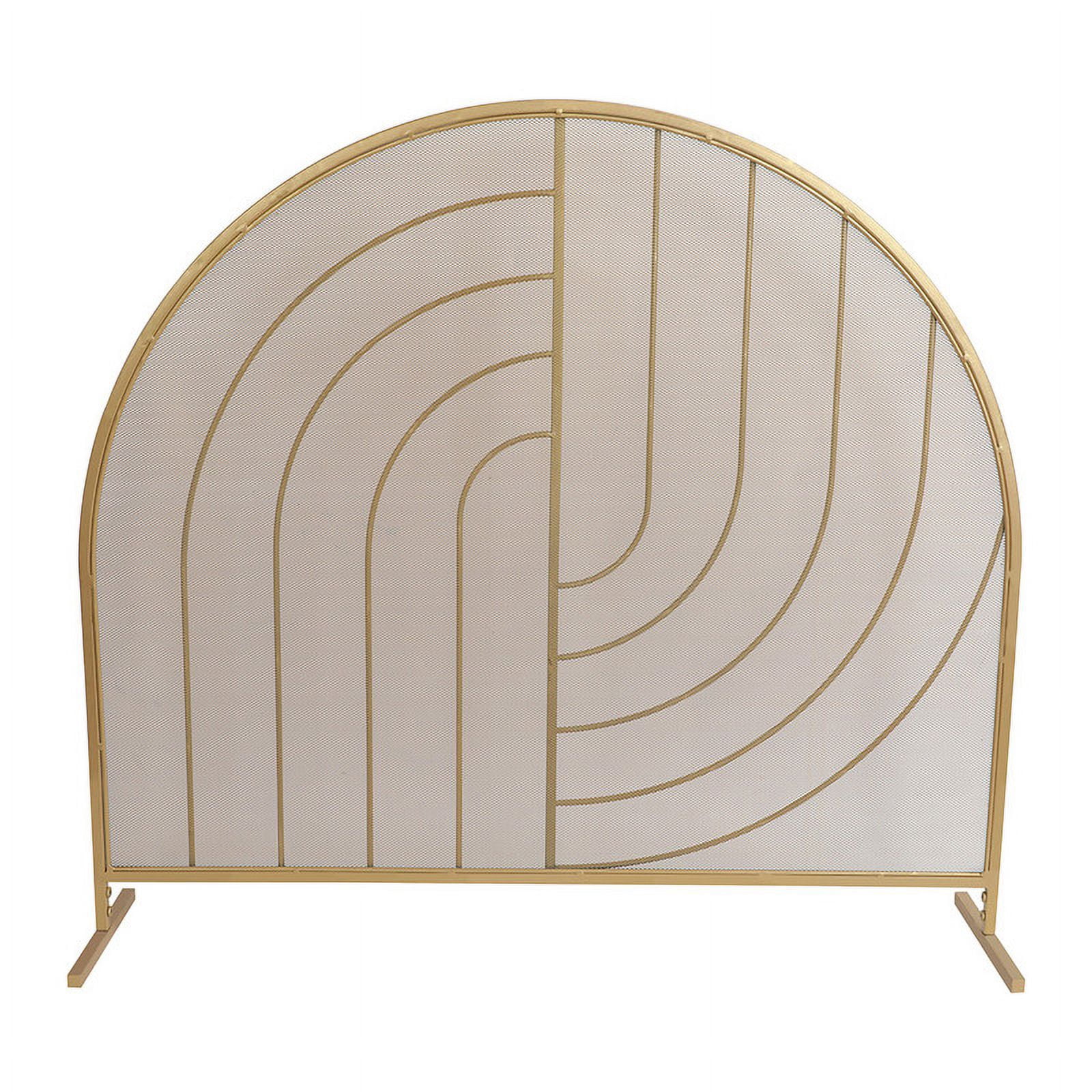 Lumelle Arched Single PanelGold Glam Fireplace Screen