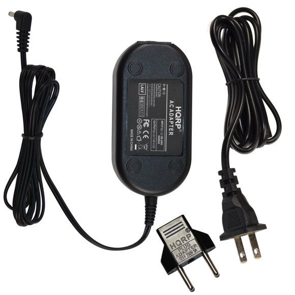 HQRP Adaptateur CA / Bloc d'Alimentation pour Canon PowerShot SX1 / SX 1 / SX-1 / SX20 IS / SX-20 IS / SX 20 IS Appareil Photo Numérique avec Cordon USA et Adaptateur Prise Euro