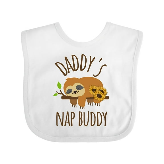 Inktastic Daddys Nap Buddy Sloth Boys or Girls Baby Bib