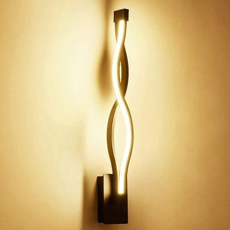 

RELAX LED Bedside Wall Lamp 16W Spiral Wall Lamp Modern Curved LED Wall Lamp Wavy Lines Shape Staircase Wall Lamp Lighting Fixtures for Office Bedroom Living Room(Warm light)