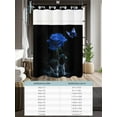 thumbnail image 6 of No Hook Cloth Fabric Shower Curtain with Snap in Liner, Blue Roses Waterproof Shower Curtains Set with See Through Top Window, Modern Art Splash Flowers Butterfly Bath Curtains Shower 66"x72", 6 of 6