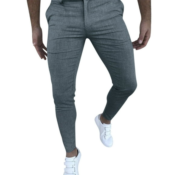 Men's Casual Slim Fit Solid Color Pant for Daily Wear | Zipper Fly Sports- Trouser with Modern Tailoring for Men