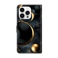 thumbnail image 3 of Case For iPhone 12 Pro Max Crystal Material Painted Pattern With Multi-Card Holder Bills Slot, PU Leather Magnetic Wallet Case,Black Gold,For iPhone 12 Pro Max, 3 of 6