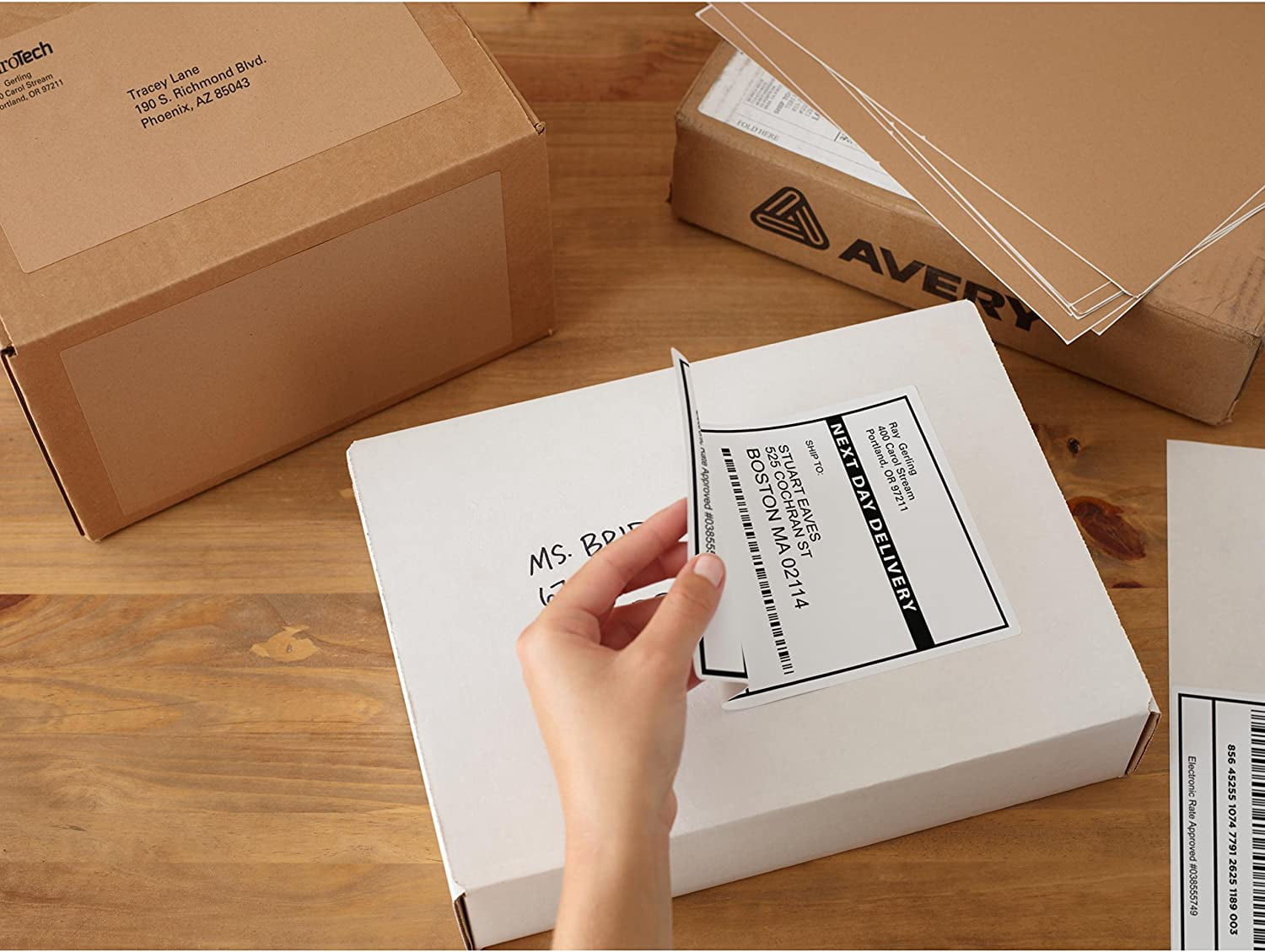Avery Shipping Address Labels, Inkjet, 250 Labels, Half Sheet Labels, Permanent, TrueBlock (5-pack 8126)