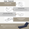 thumbnail image 7 of Kimunuk Outdoor Chaise Lounge Cushions set of 2, 80" x 26" x 4" Waterproof Pool Beach Recliner Replacement Cushions with Ties, Navy, 7 of 7