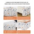thumbnail image 6 of Watercolor Flower Bed Skirt King Size, Spring Farm Leaf Country Retro Plant Wrap Around Bed Skirting with Adjustable Elastic Strap, Dust Ruffled Pleated Bedskirts 18 Inch Drop for Bedroom King Beds, 6 of 9