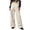 White, variant on Women's Wrap Front Wide Leg Long Pants Elastic Waist Solid Loose Trousers