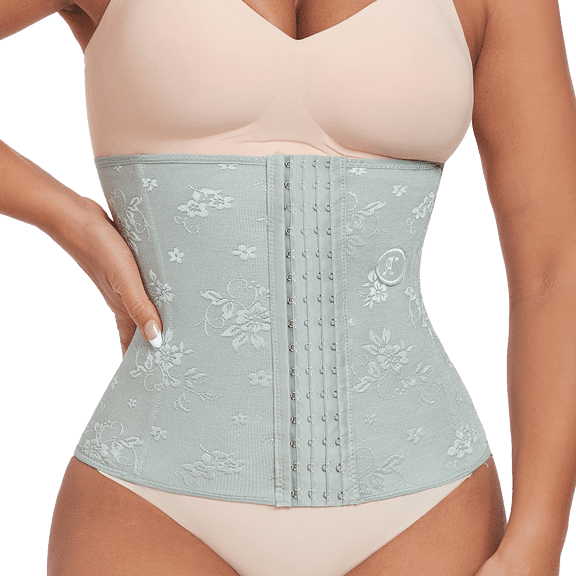 Werena Floral Lace Waist Trainer for Women Corset Shapewear Tummy Control Waist Cincher Underbust Postpartum Girdle Body Shaper