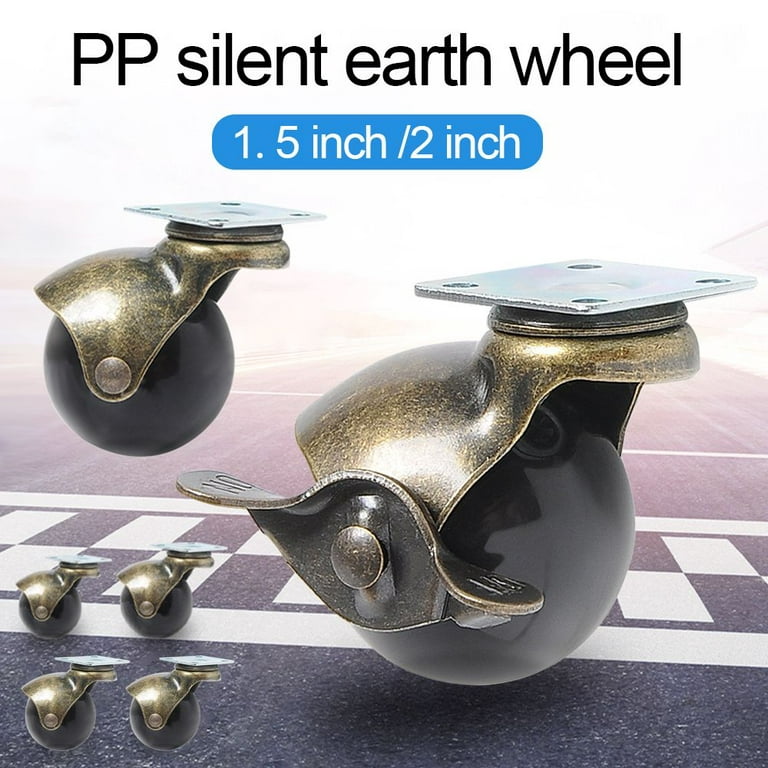 Sofa Platform Rollers Wheel Pulley Brake Mute Wheel Office Chair Wheels Chair Caster Furniture Caster 1.5 Inches BRAKE, Men's