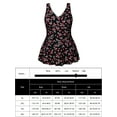 thumbnail image 4 of Women's Plus Size Ruched One Piece Swimdress Tummy Control Floral Skirted Swimsuit Bathing Suit, 4 of 9