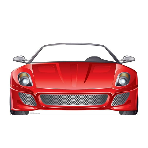 Cardboard People Red Sports Car Stand-in Life Size Cardboard Cutout Standup