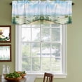 thumbnail image 4 of 2 Pack Valances for Windows, Spring Window Valances for Living Room/Bedroom/Bathroom, Grassland Blue Sky Trees Mountain Nature Scenery Light Filtering Kitchen Curtain Valance 42"W x12" L, 4 of 9