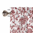 thumbnail image 5 of Half Window Curtain 36 Inches Long, Red Boho Flower Window Treatment Curtain Drapes, Vintage Paisley Farmhouse Pattern Small Tier Curtains for Bathroom Over Sink, 27.5"x36", 2 Panels, 5 of 7