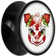 thumbnail image 2 of Body Candy 9/16 Strawberry Cow Black Acrylic Saddle Plug Set of 2pc, 2 of 4