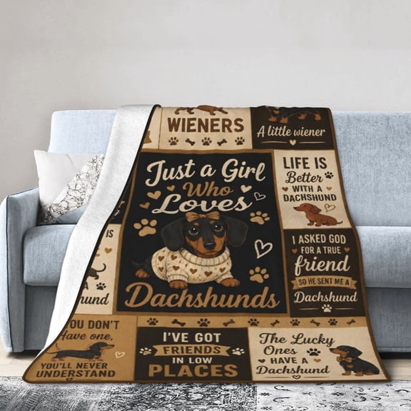 Dachshund Lover Blanket Gift Throw Blanket Cozy Soft Cute Dog Gift for Women Dog Mom Decor 50x40