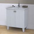 thumbnail image 2 of 30" Single Sink Bathroom Vanity In White Finish With Thick Edge Ceramic Top-No Faucet, 2 of 5