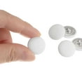 thumbnail image 4 of Uxcell 10pcs 28L Fabric Cloth Covered Button 18mm Metal Shank Round Sewing Buttons for Suits Dress Blouses, White, 4 of 5