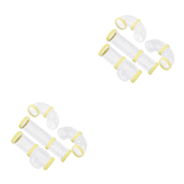 Greeniant Tubo de 8 piezas, laberinto duradero, no tóxico y DIY con jaula, tubo conectable, ingredientes, conexión para hámster, mascota, Amarillo 2Conjunto