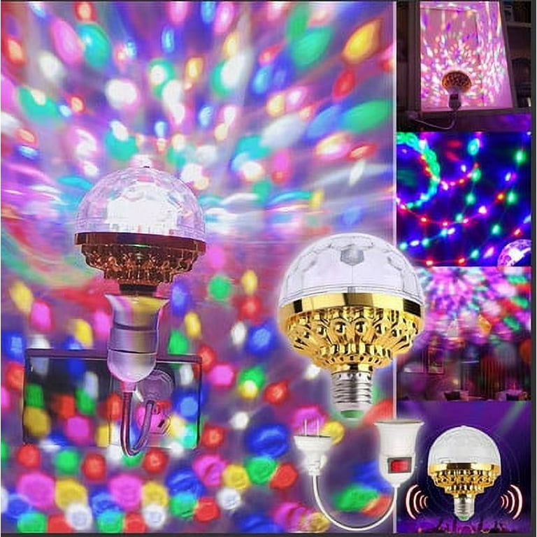 Apmemiss Clearance Colorful Rotating Disco Ball Light Magic Crystal Ball Lamp LED Lighting Strobe Lamp Disco Party Stage Lamp for Home Room Birthday