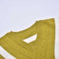 thumbnail image 4 of Gibobby Sueter para mujer invierno punto Suéter de contraste a con cuello en V para mujer, moda de otoño e invierno, informal de punto superior e inferior(Verde,Talla única), 4 of 5