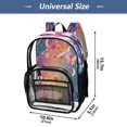 thumbnail image 4 of Large Clear PVC Backpack Heavy Duty See Through Backpack for Adults Work Travel, Purple Floral Butterfly Printed 12L, 4 of 8