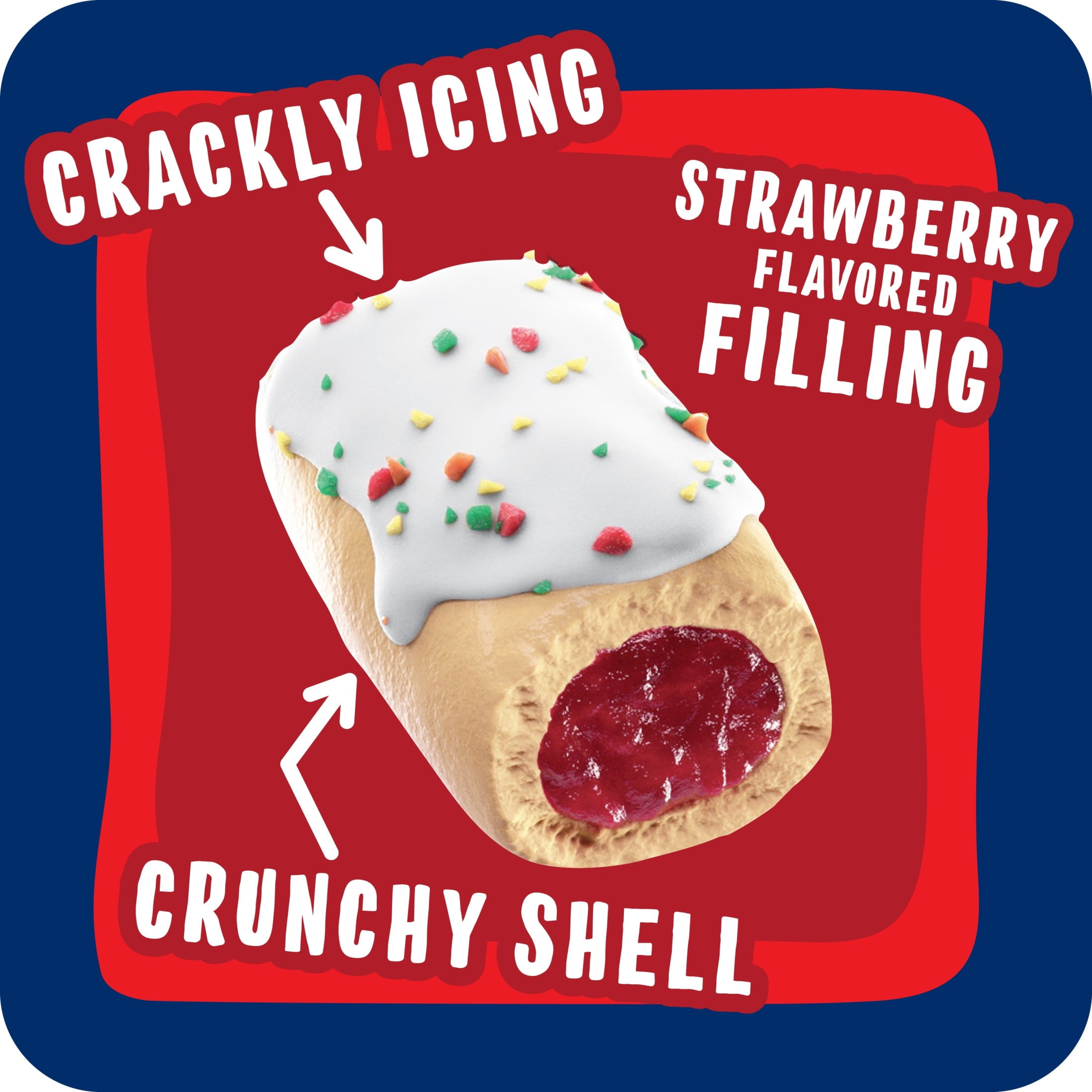 (6 pack) Pop-Tarts Crunchy Poppers Frosted Strawberry Crunch Chewy Crunchy Filled Snack Pieces, Kids Snacks, 10 oz, 10 Count